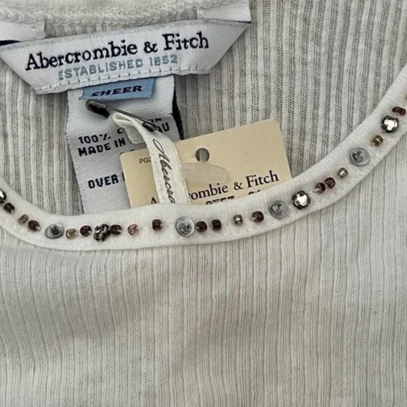 VINTAGE Abercrombie fitch sequin cotton lace tank Cami Tank Top Strappy … - Picture 4 of 9